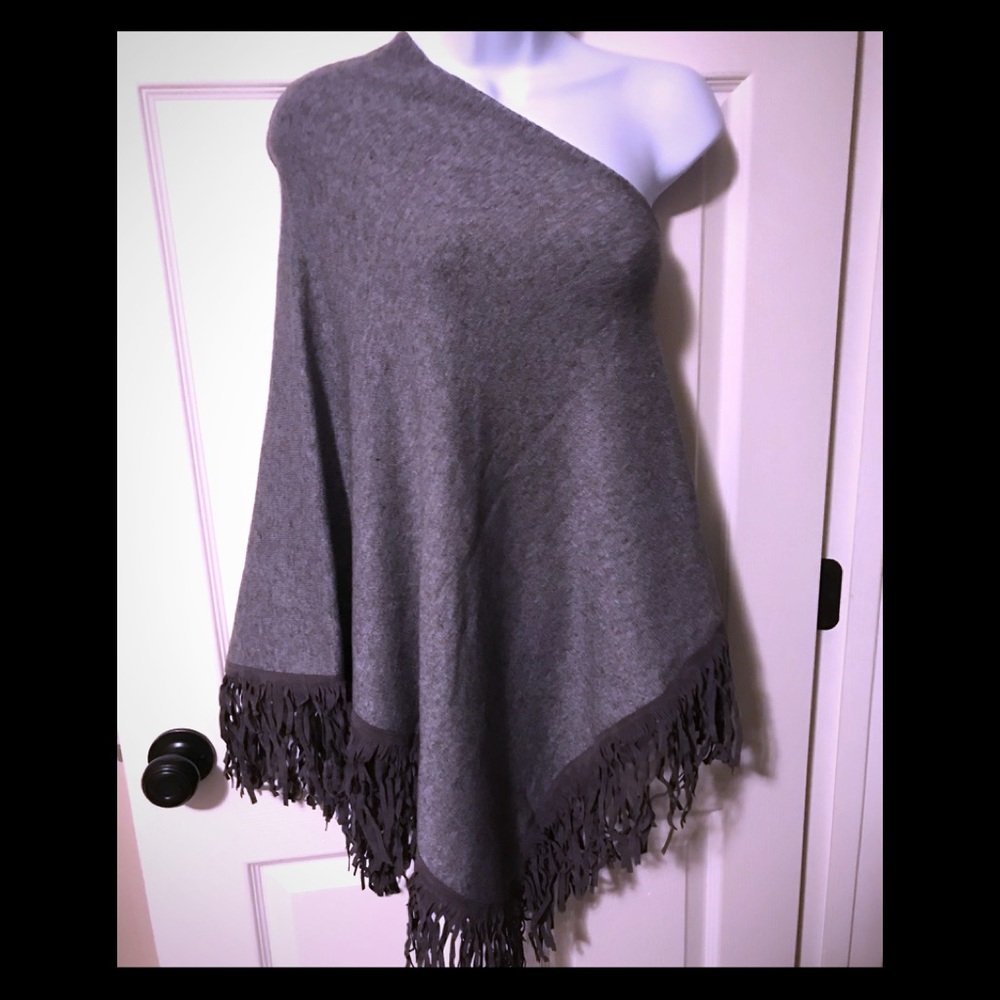 Brand New Poncho with Fringe tassels along edge #1